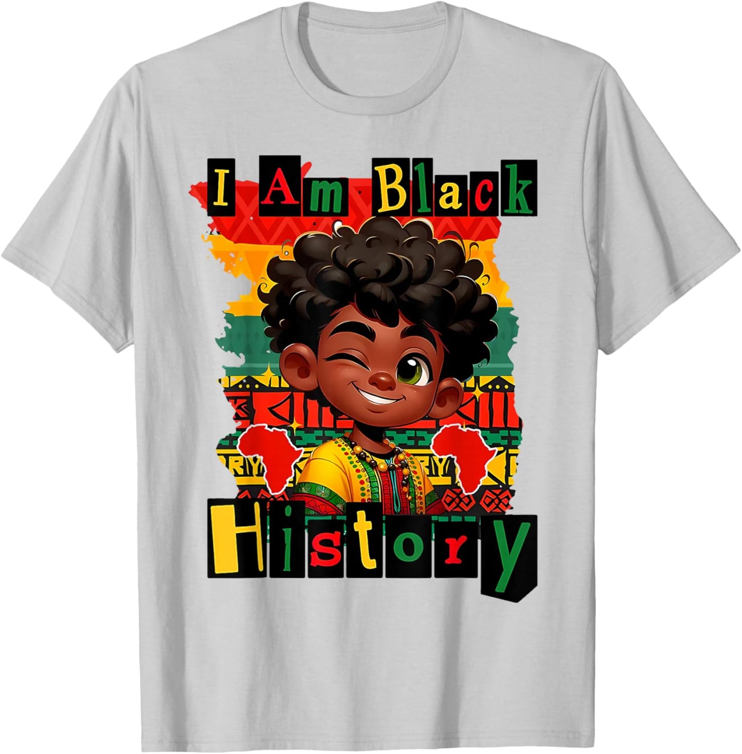 I am Black History Juneteenth Boy Girl Kids BHM T-Shirt - T-Shirt | Ash