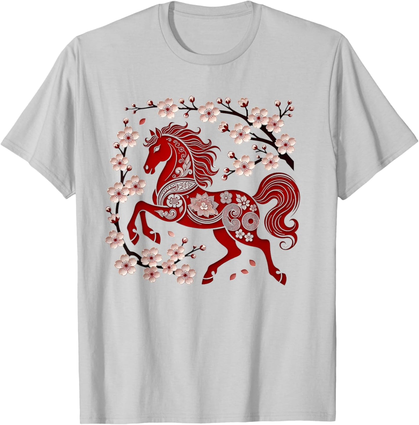 Years of The Horse Lunar Zodiac Happy Chinese New Year 2026 T-Shirt - T-Shirt | Ash