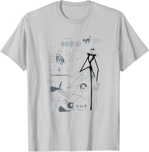 Disney The Nightmare Before Christmas Jack and Sally Vintage T-Shirt - T-Shirt | Ash