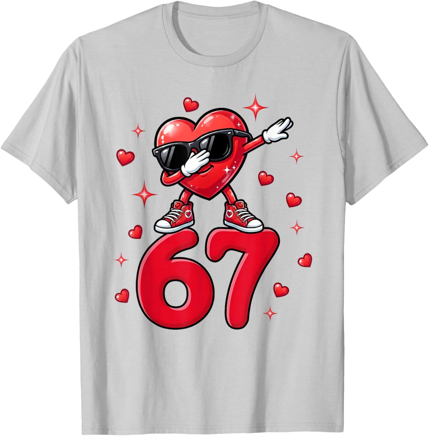 Valentine Day Six Seven Meme Dabbing 67 Bruh Gen Z Boy T-Shirt - T-Shirt | Ash