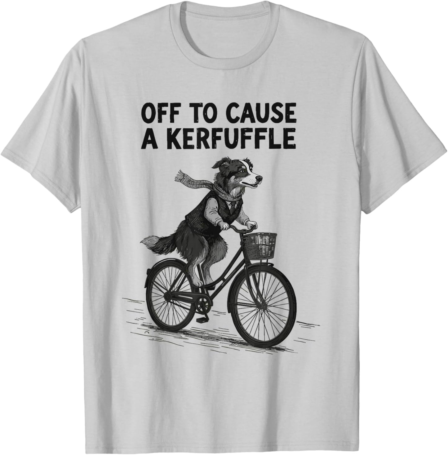 Off to Cause A Kerfuffle Australian Shepherd Vintage Retro T-Shirt - T-Shirt | Ash