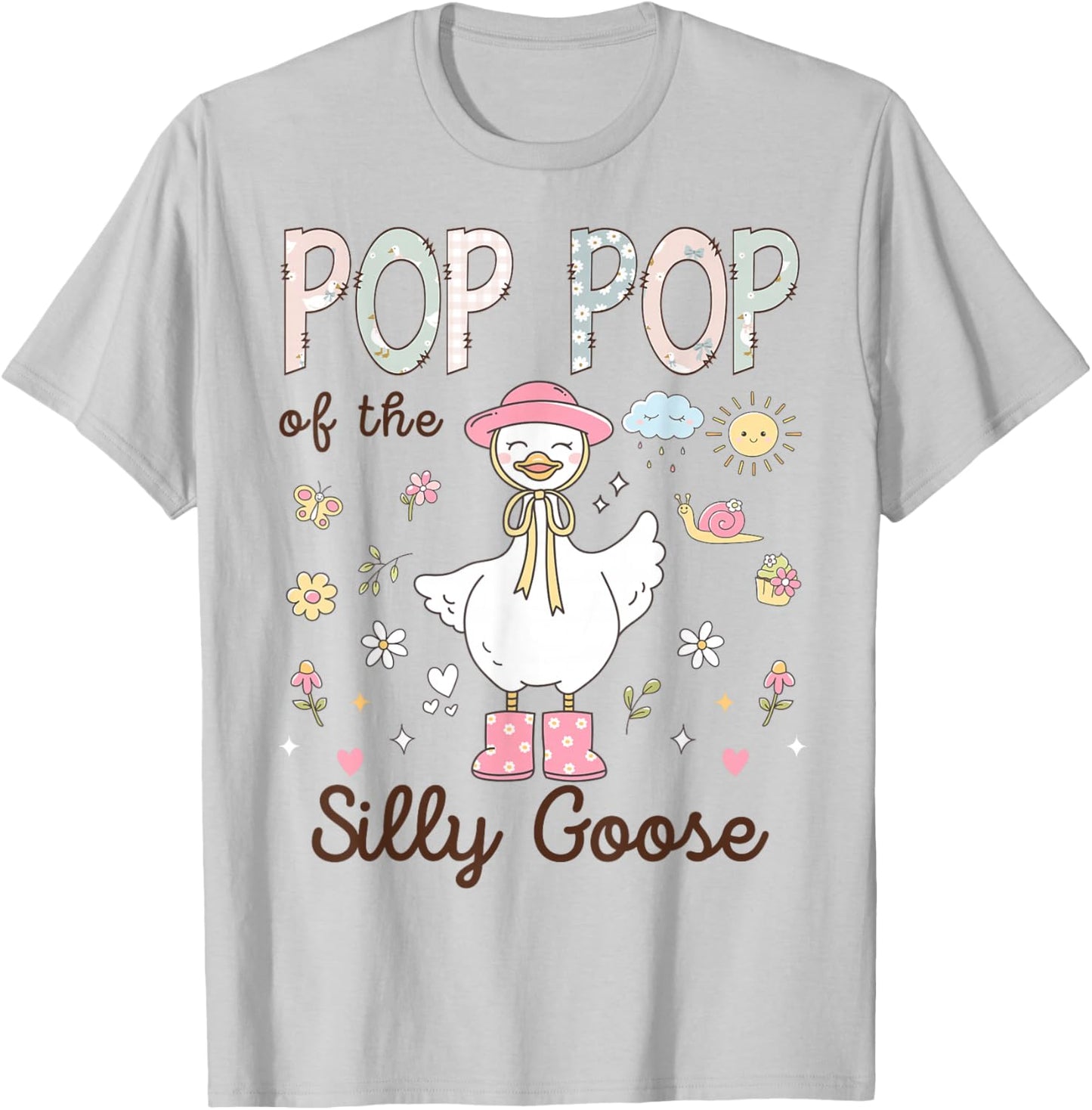 Pop Pop of The Silly Goose First Birthday Girl Family T-Shirt - T-Shirt | Ash