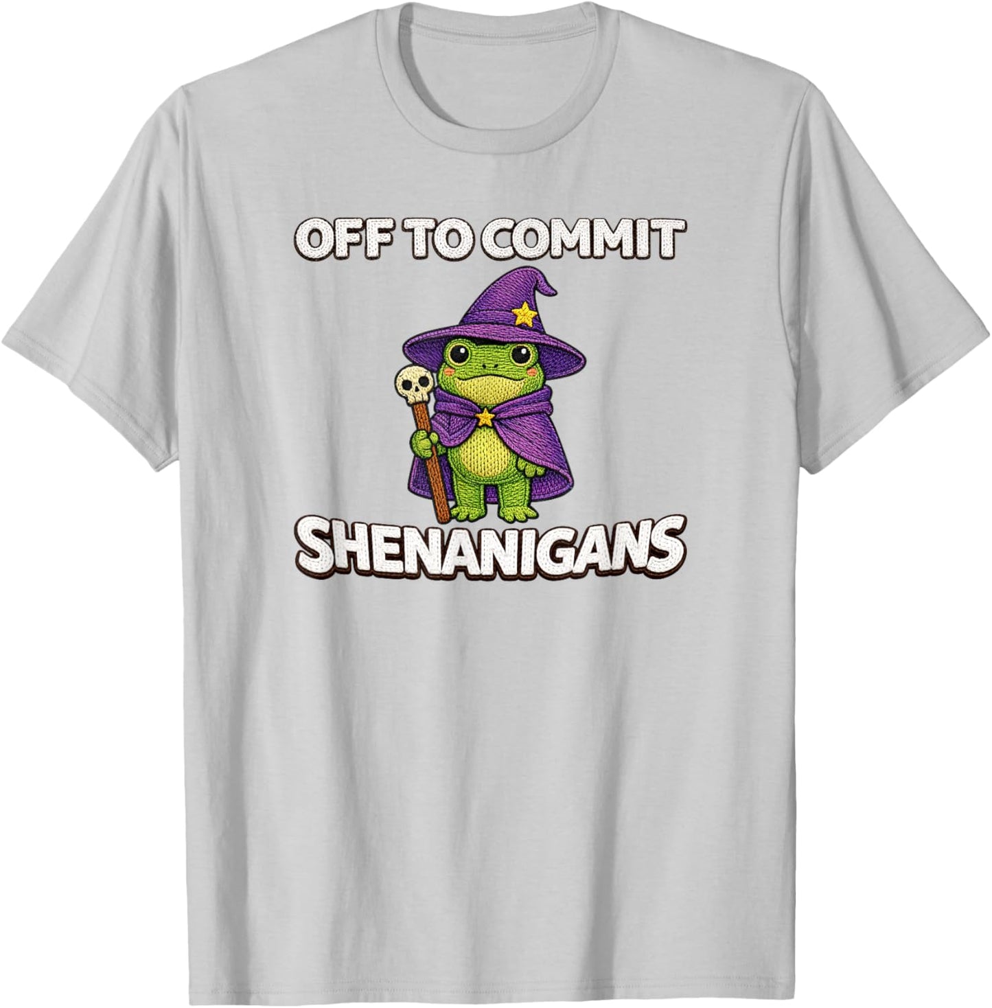 Off to Commit Shenanigans Funny Wizard Frog Meme T-Shirt - T-Shirt | Ash