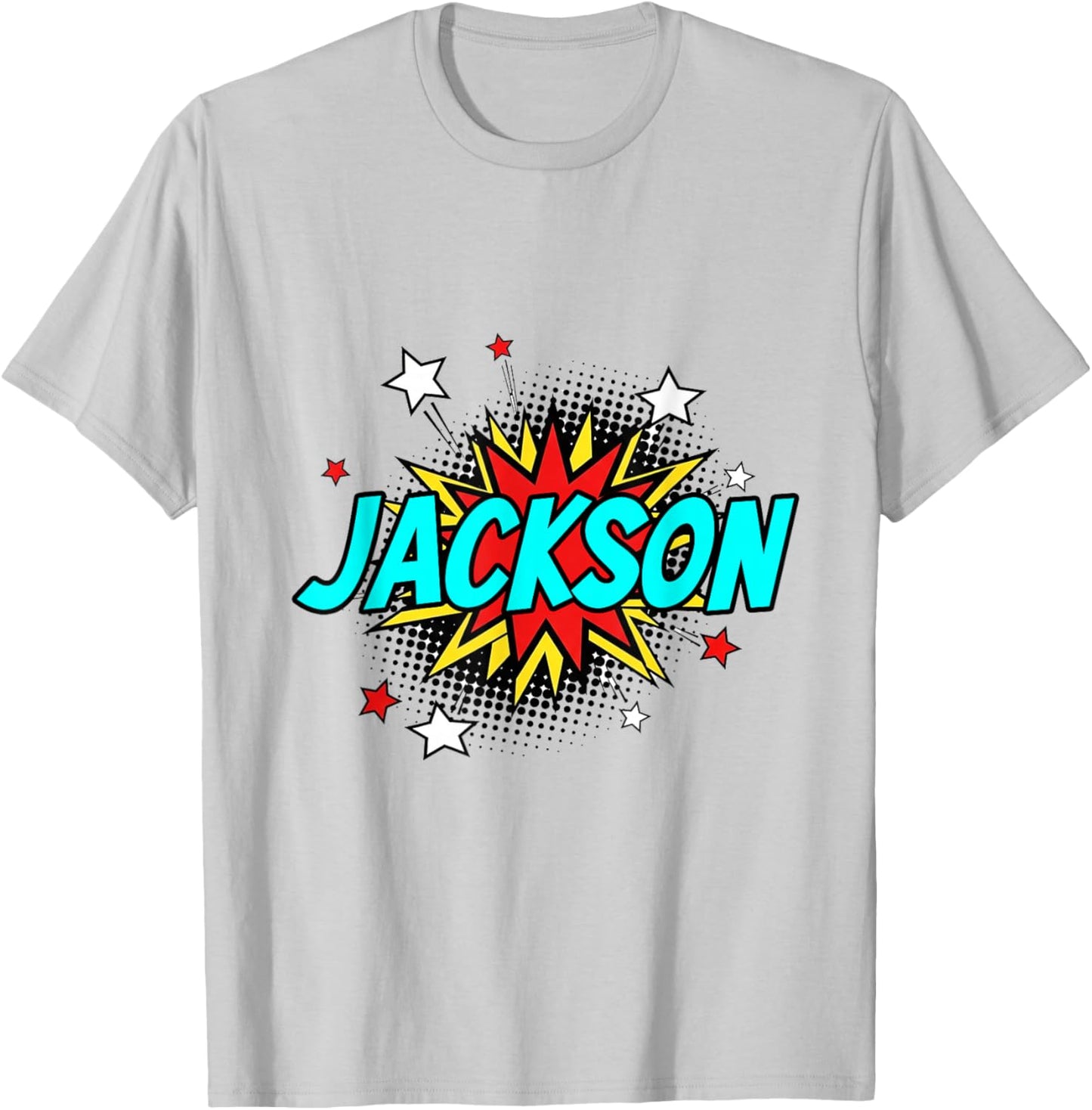 Funny Personalized Name Comic Pop Art Superhero Jackson T-Shirt - T-Shirt | Ash