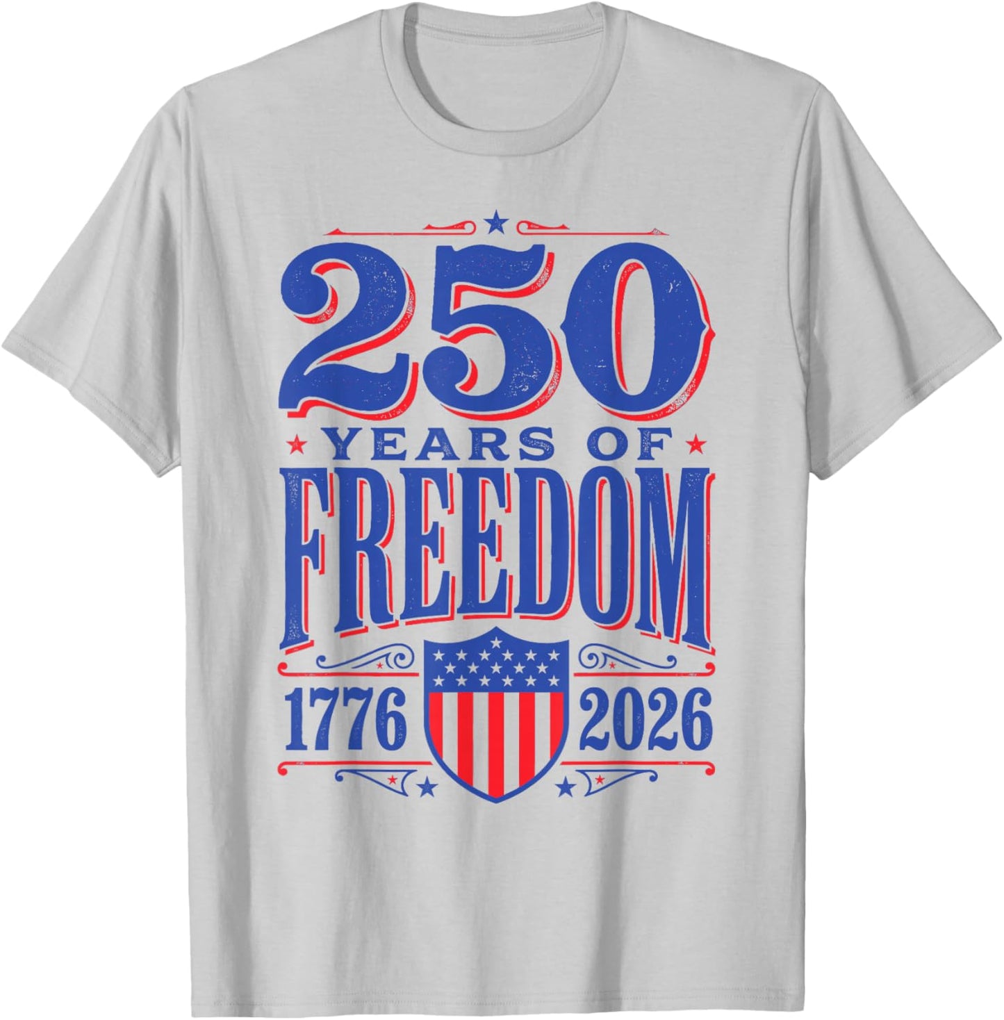 Flag Vintage 250 Years American 1776 2026 250th USA Birthday T-Shirt - T-Shirt | Ash