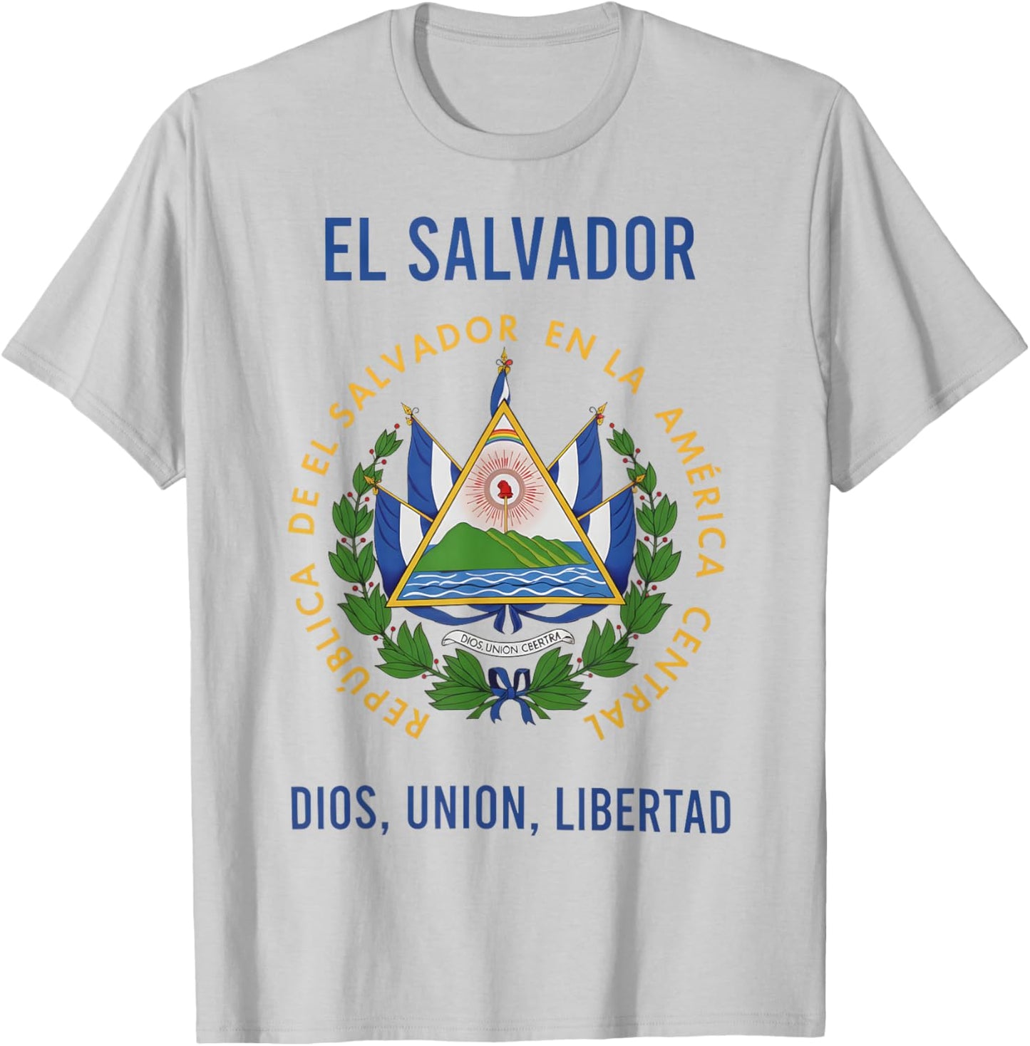 El Salvador Coat of Arms Motto T-Shirt - T-Shirt | Ash