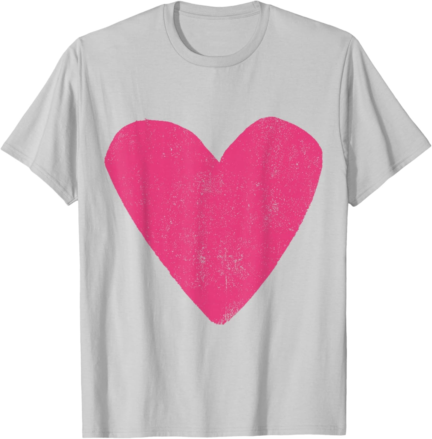 Love Heart Hot Pink Rose Colour T-Shirt - T-Shirt | Ash