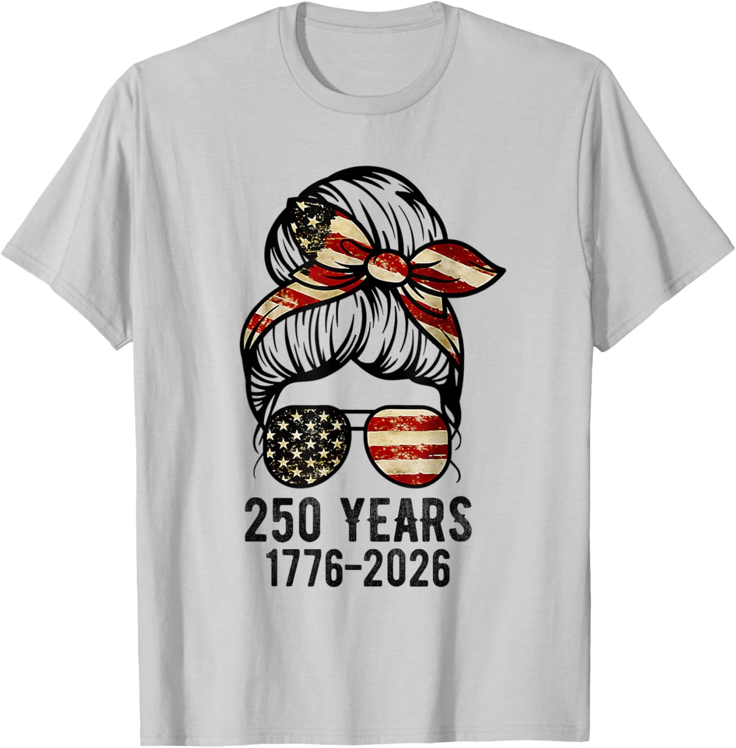 Flag Vintage 250 Years American 1776 2026 250th USA Birthday T-Shirt - T-Shirt | Ash