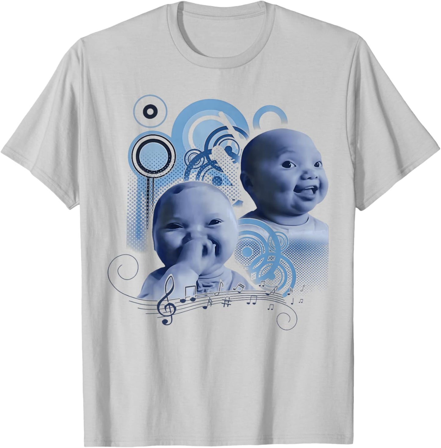 Funny Holding Back A Laugh AI Baby Laughing Meme T-Shirt - T-Shirt | Ash