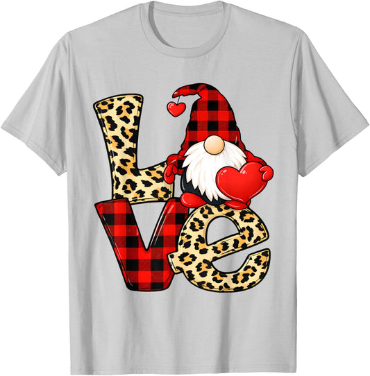 Gnome Love Valentine Gnomes Valentines Day Men Women Kids T-Shirt - T-Shirt | Ash