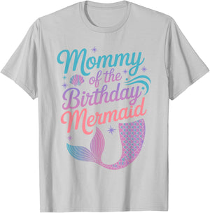 Mommy of The Birthday Mermaid Girl Party Celebration Women T-Shirt - T-Shirt | Ash