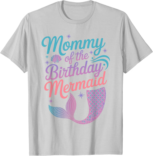 Mommy of The Birthday Mermaid Girl Party Celebration Women T-Shirt - T-Shirt | Ash