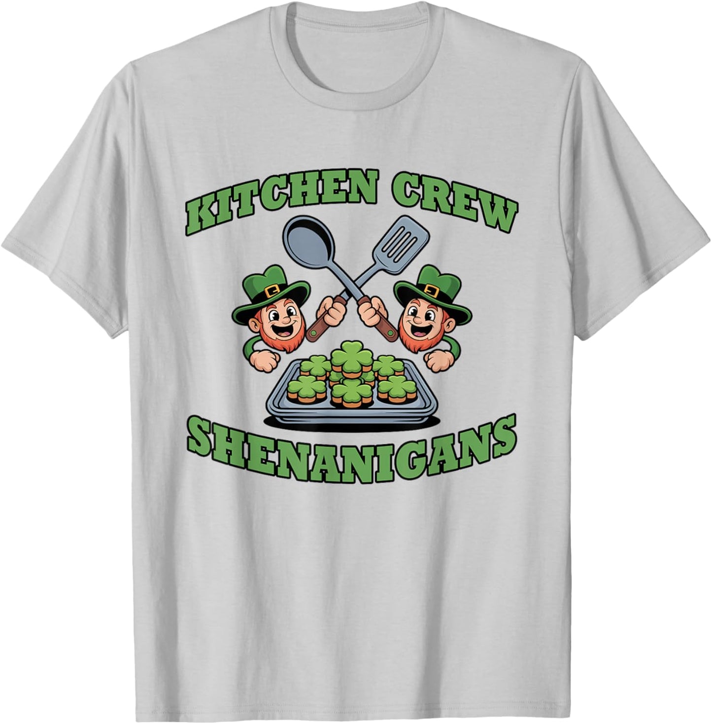 Kitchen Crew Shenanigans Lunch St Patricks Day School Staff T-Shirt - T-Shirt | Ash