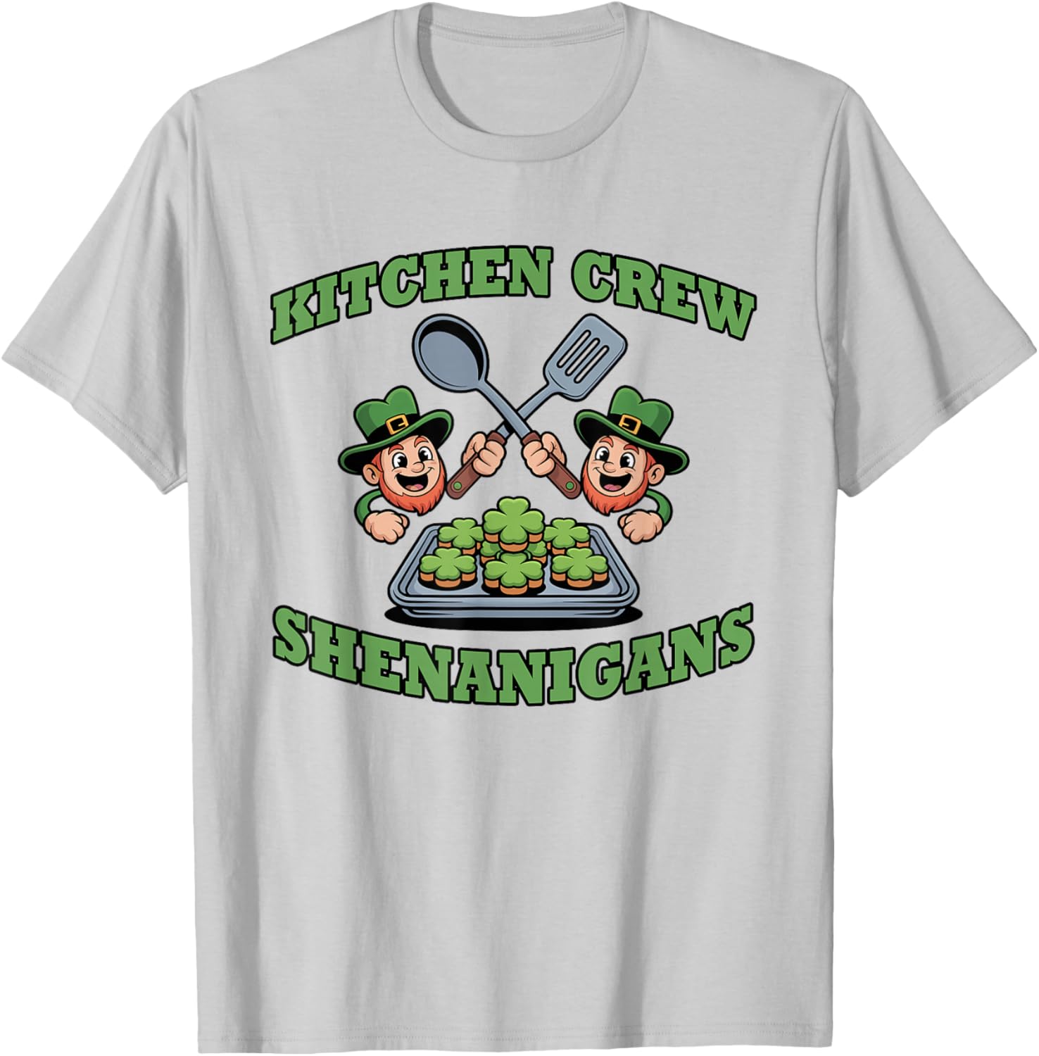 Kitchen Crew Shenanigans Lunch St Patricks Day School Staff T-Shirt - T-Shirt | Ash