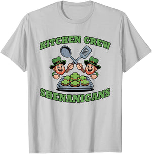 Kitchen Crew Shenanigans Lunch St Patricks Day School Staff T-Shirt - T-Shirt | Ash