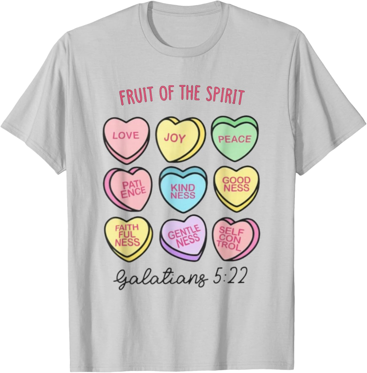Fruit of The Spirit Christian Hearts Valentines Day Women T-Shirt - T-Shirt | Ash