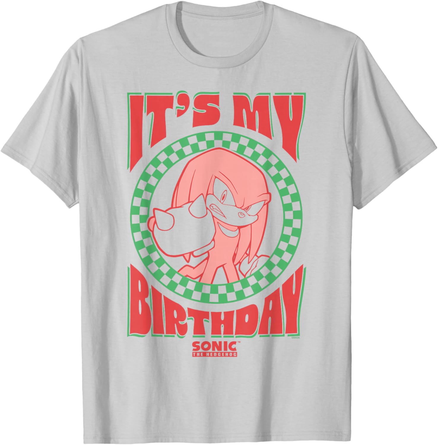 Sonic The Hedgehog It's My Birthday Cool Knuckles Poster T-Shirt - T-Shirt | Ash