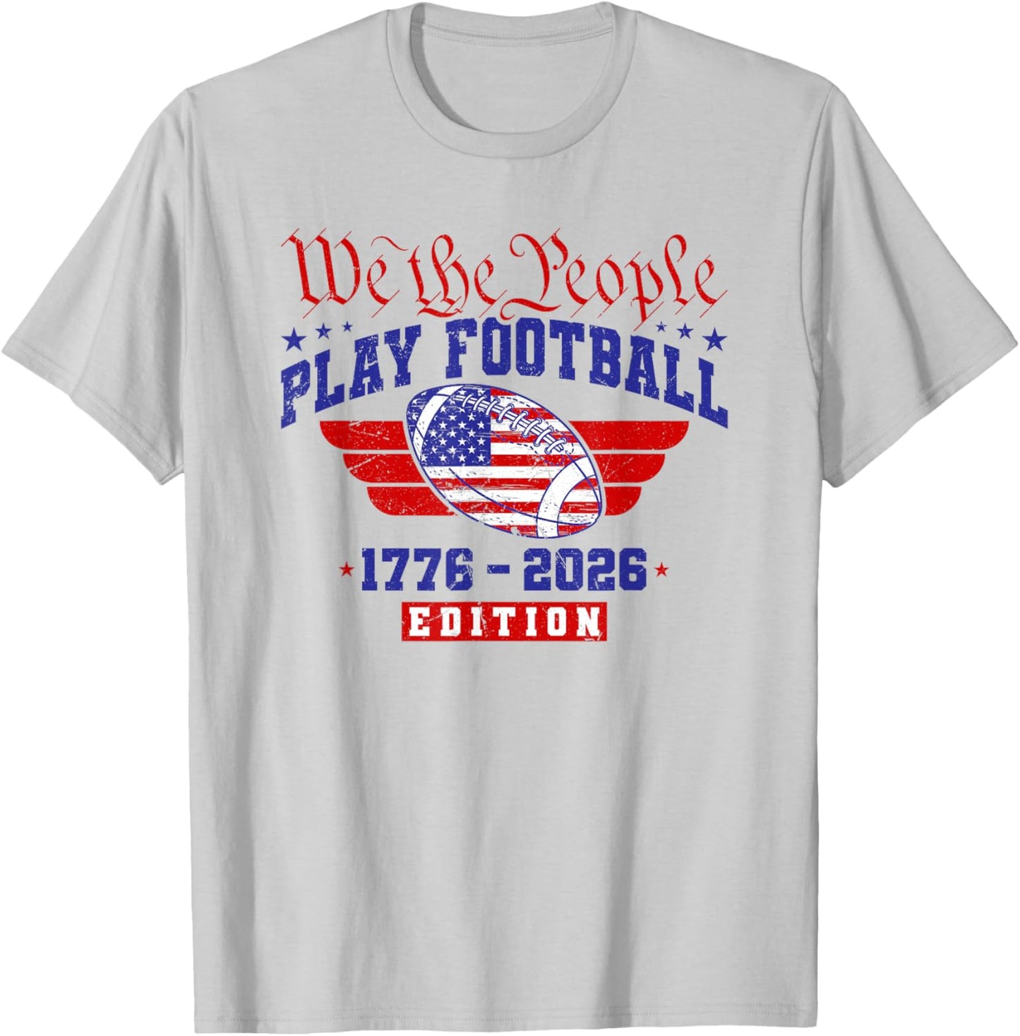 250th Birthday USA 250 Years Football T-Shirt - T-Shirt | Ash