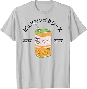 Mango Japanese Fruit Juice Japan Kanji Boys Girls Kids T-Shirt - T-Shirt | Ash