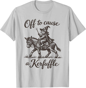 Funny Cat Donkey Bear Graphic Off to Cause a Kerfuffle T-Shirt - T-Shirt | Ash