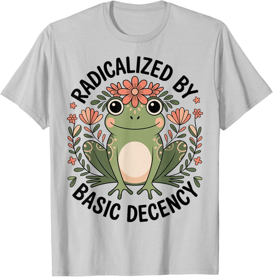 Radicalized by Basic Decency Boho Frog Vintage Women T-Shirt - T-Shirt | Ash