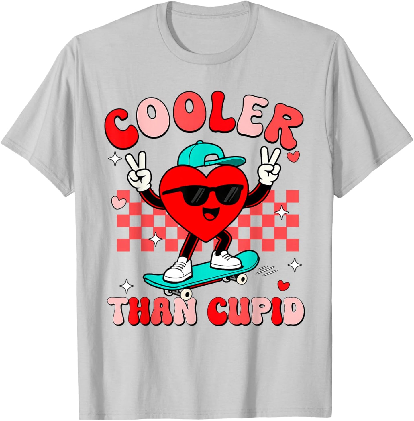 Cooler Than Cupid Valentines Day for Teens Kids Boys Girls T-Shirt - T-Shirt | Ash