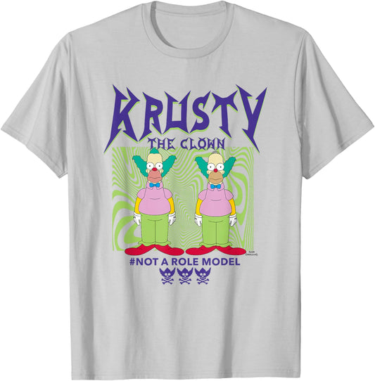 The Simpsons Krusty The Clown Not a Role Model T-Shirt - T-Shirt | Ash