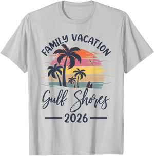 Family Vacation 2026 Summer Vibes Alabama Gulf Shores Beach T-Shirt - T-Shirt | Ash