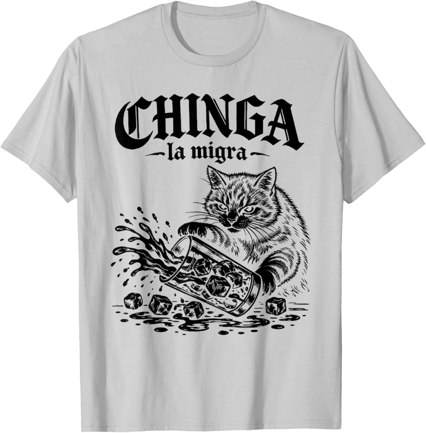 Vintage Chinga La Migra Cat Women T-Shirt - T-Shirt | Ash