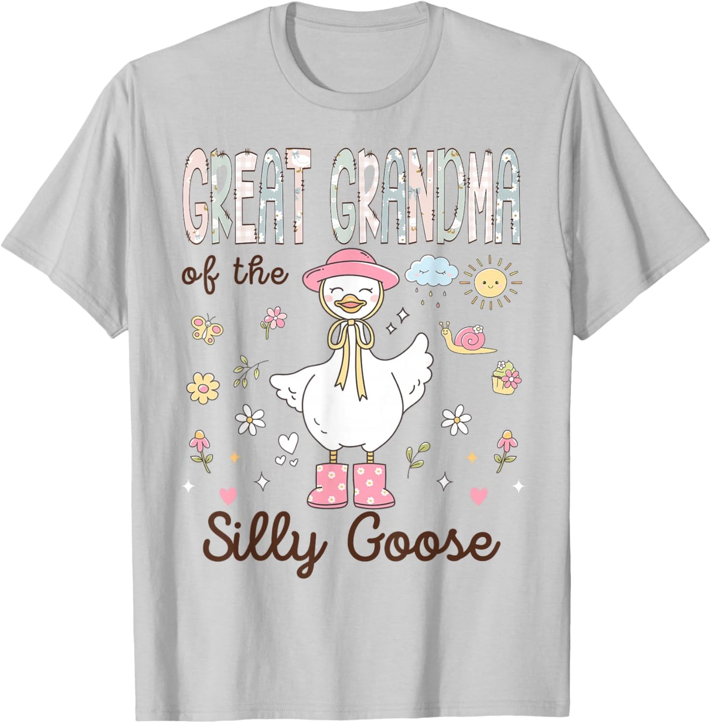 Great Grandma of The Silly Goose First Birthday Girl Family T-Shirt - T-Shirt | Ash