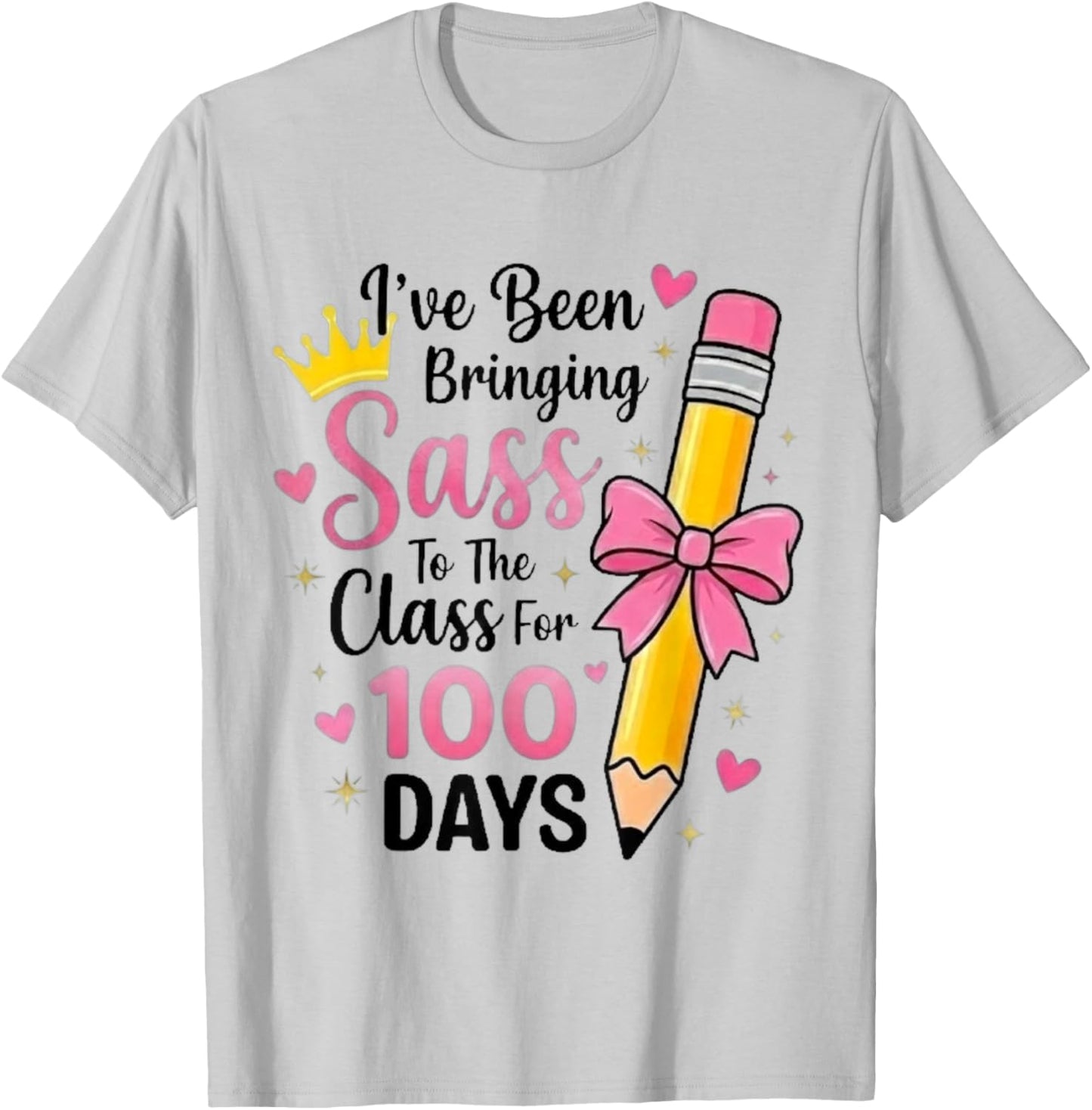 Bringing Sass to The Class for 100 Days of School Bow Girls T-Shirt - T-Shirt | Ash