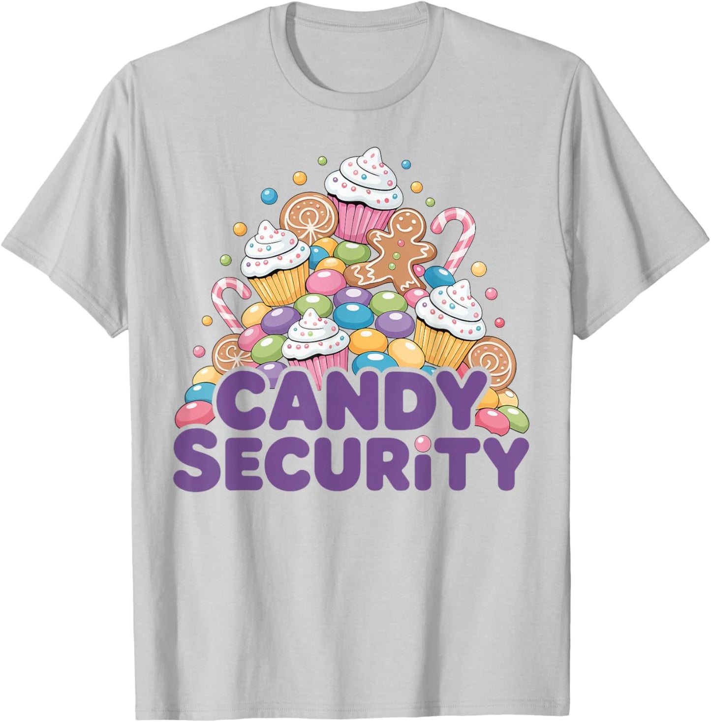 Candy Security Funny Christmas for Dessert and Holiday Lover T-Shirt - T-Shirt | Ash