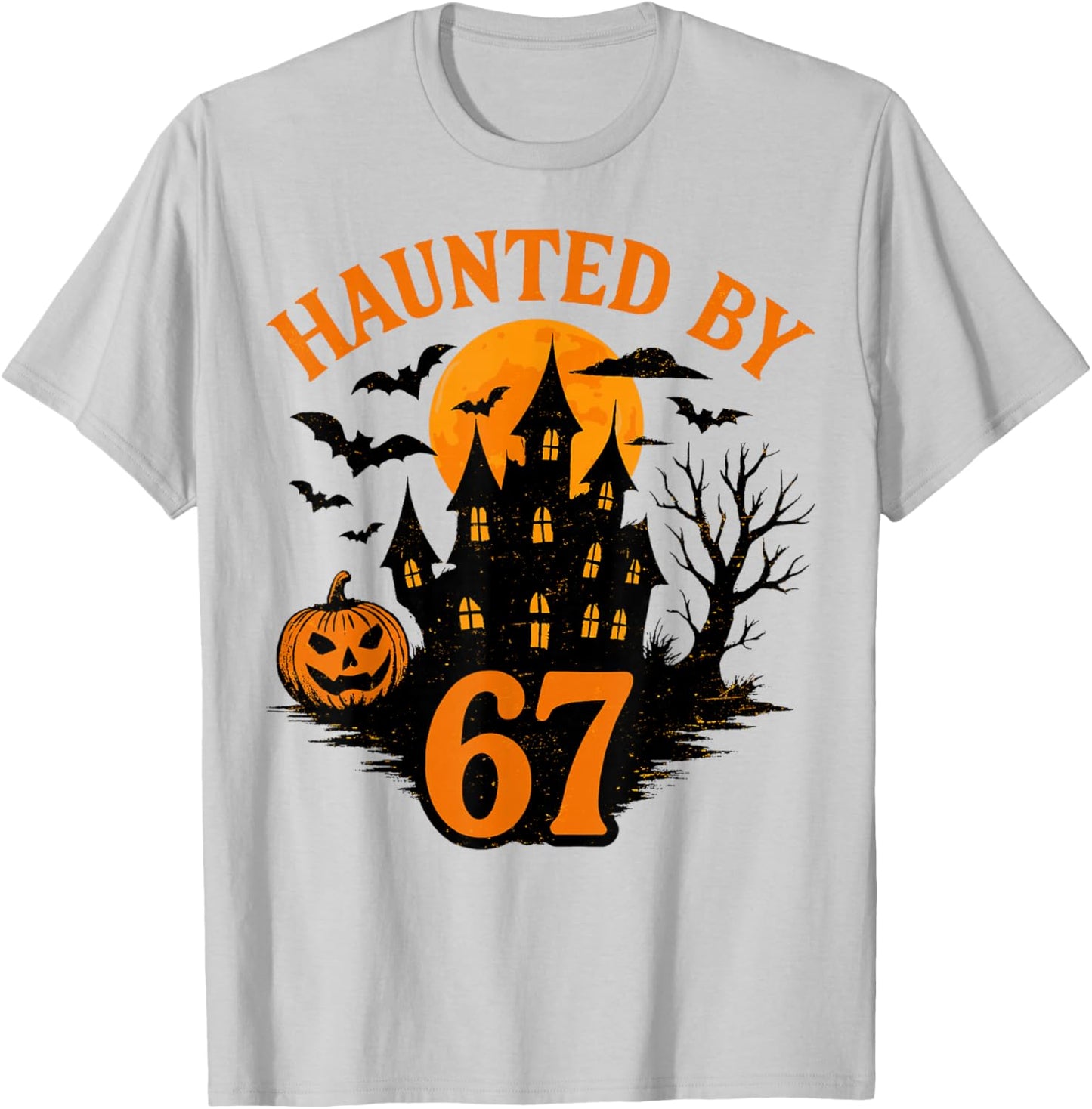 Funny Six Seven Meme Halloween Haunted by 6 7 T-Shirt - T-Shirt | Ash