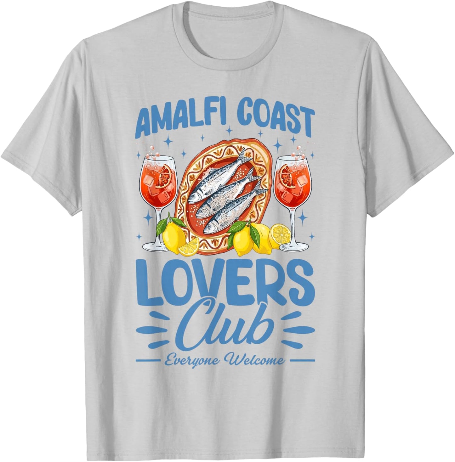 Retro Amalfi Coast Lovers Club Italy Travel Summer Vacation T-Shirt - T-Shirt | Ash