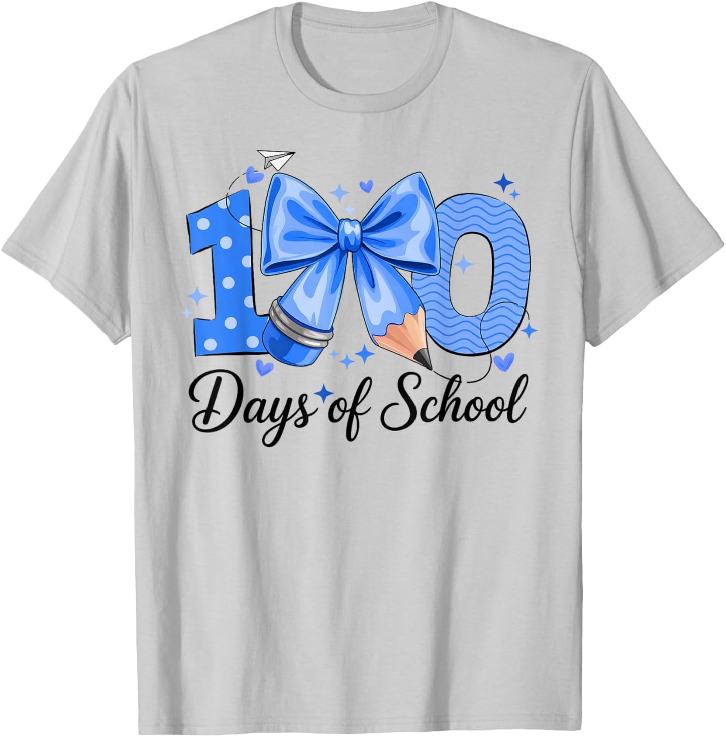 100 Days of School Coquette Bow 100th Day of School Boys T-Shirt - T-Shirt | Ash