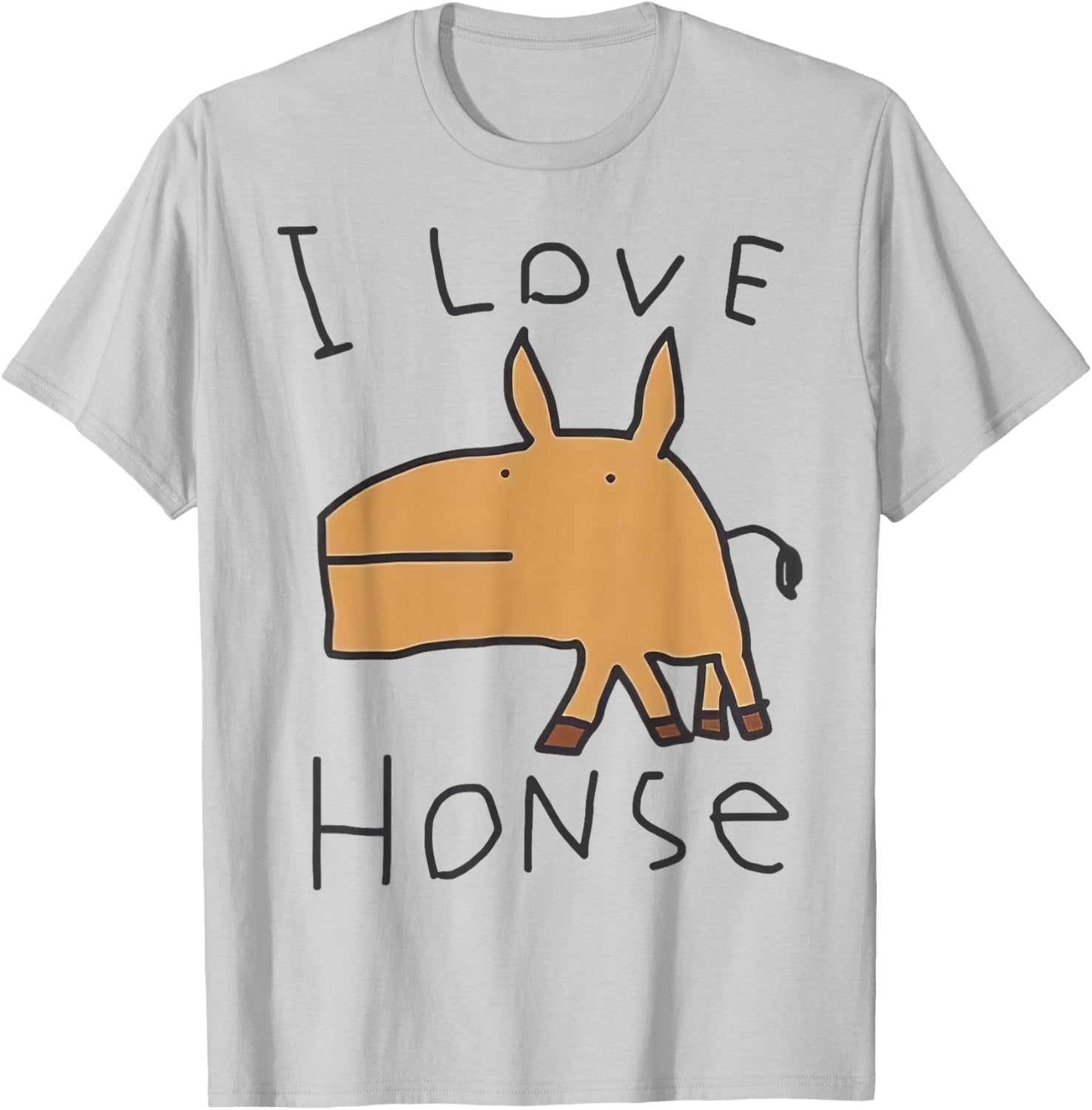 I Love Honse T-Shirt - T-Shirt | Ash