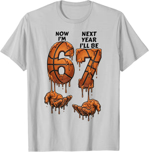 6th Birthday Boys Girls 6 7 Now I'm 6 Next Year I'll be 7 T-Shirt - T-Shirt | Ash