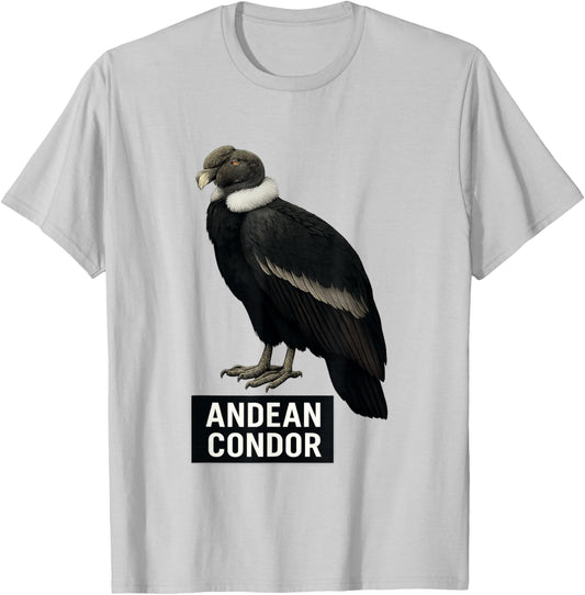 Andean Condor : Game Bird of Prey Design for Nature Lover T-Shirt - T-Shirt | Ash