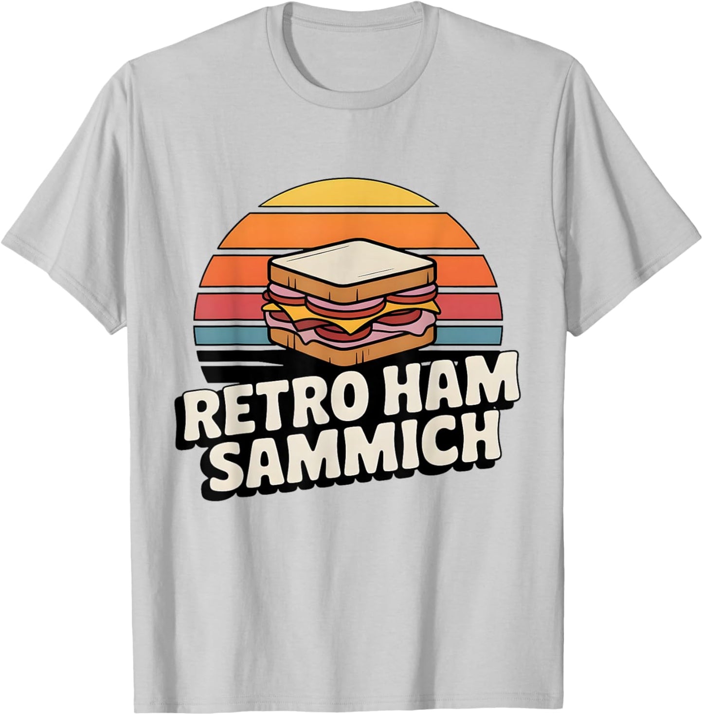 Retro Ham Sammich Funny Food Humor Vintage Deli Lovers T-Shirt - T-Shirt | Ash