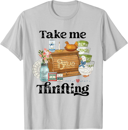 Vintage Take Me Thrifting Grandma Core Goose Hen On Nest T-Shirt - T-Shirt | Ash