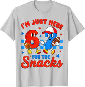 I'm Just Here for The Snacks 67 for Boys Girls Kids Football T-Shirt - T-Shirt | Ash