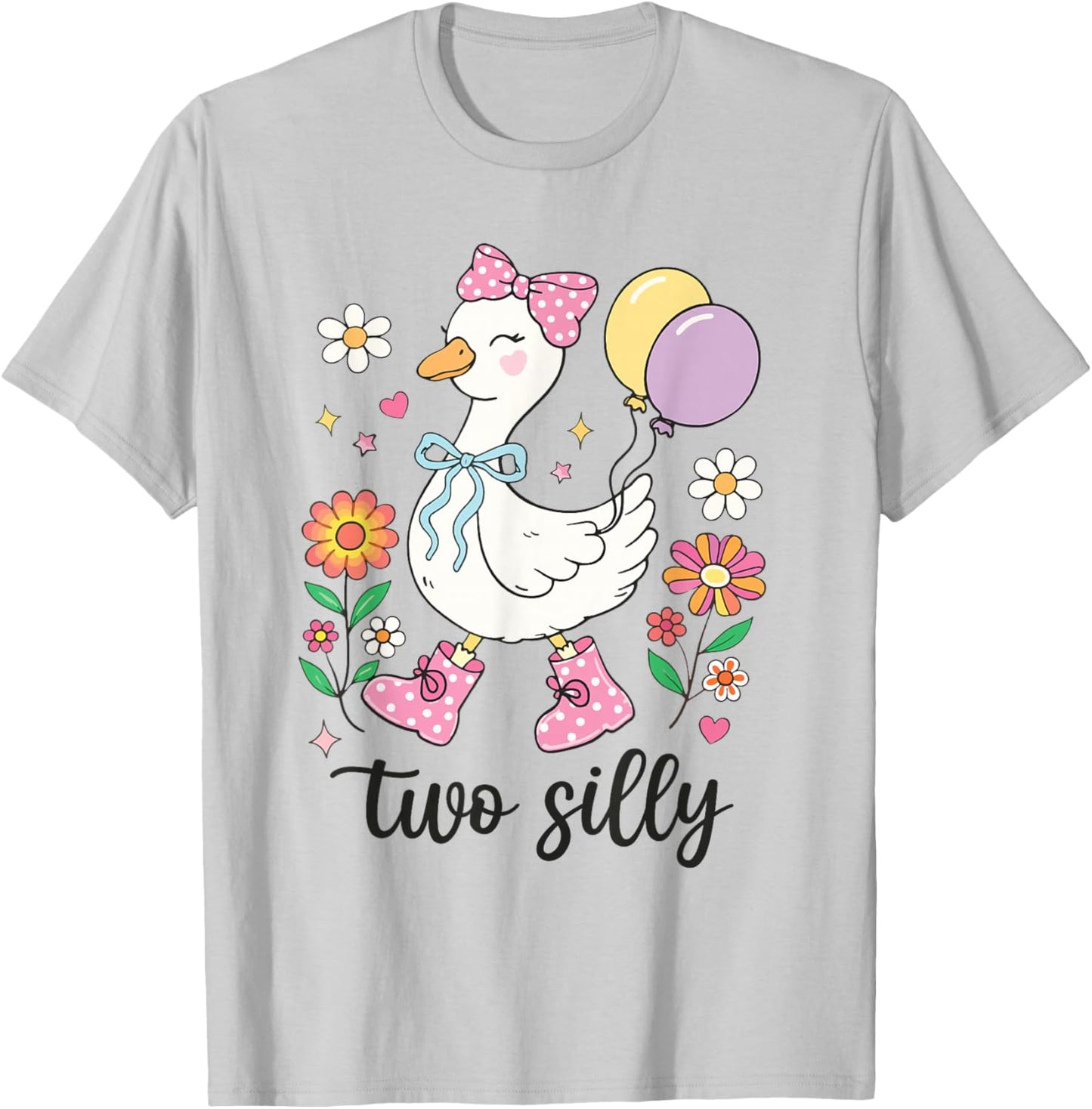 Two Silly Second Birthday Goose 2nd Birthday T-Shirt - T-Shirt | Ash