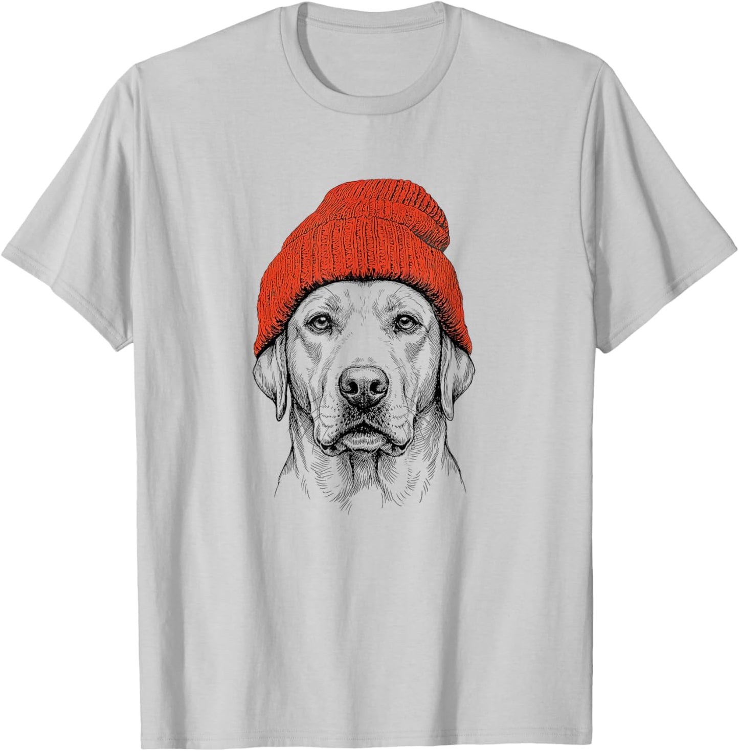 Labrador Beanie Dog Owner Cool Graphic T-Shirt - T-Shirt | Ash