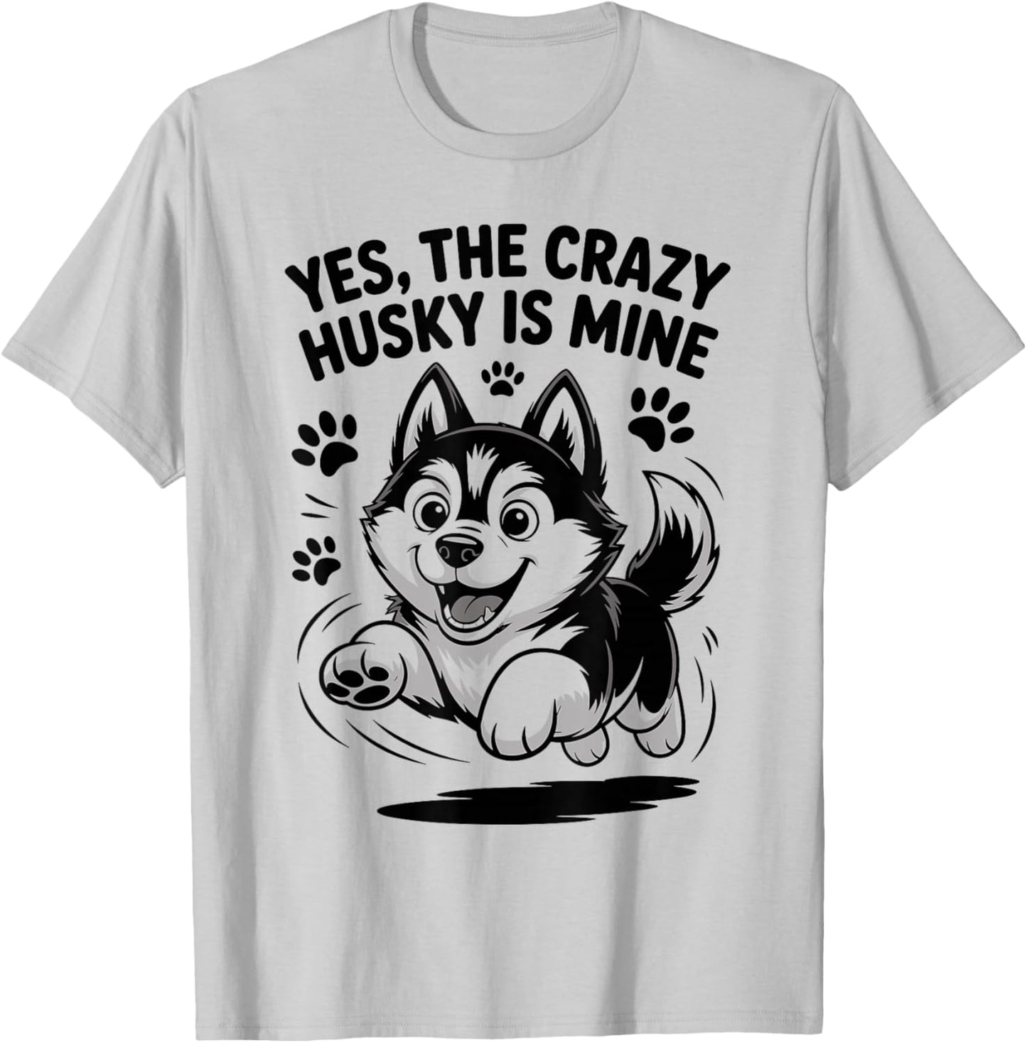 Snow Working Dog Breed Funny Pet Owner Cute Siberian Husky T-Shirt - T-Shirt | Ash