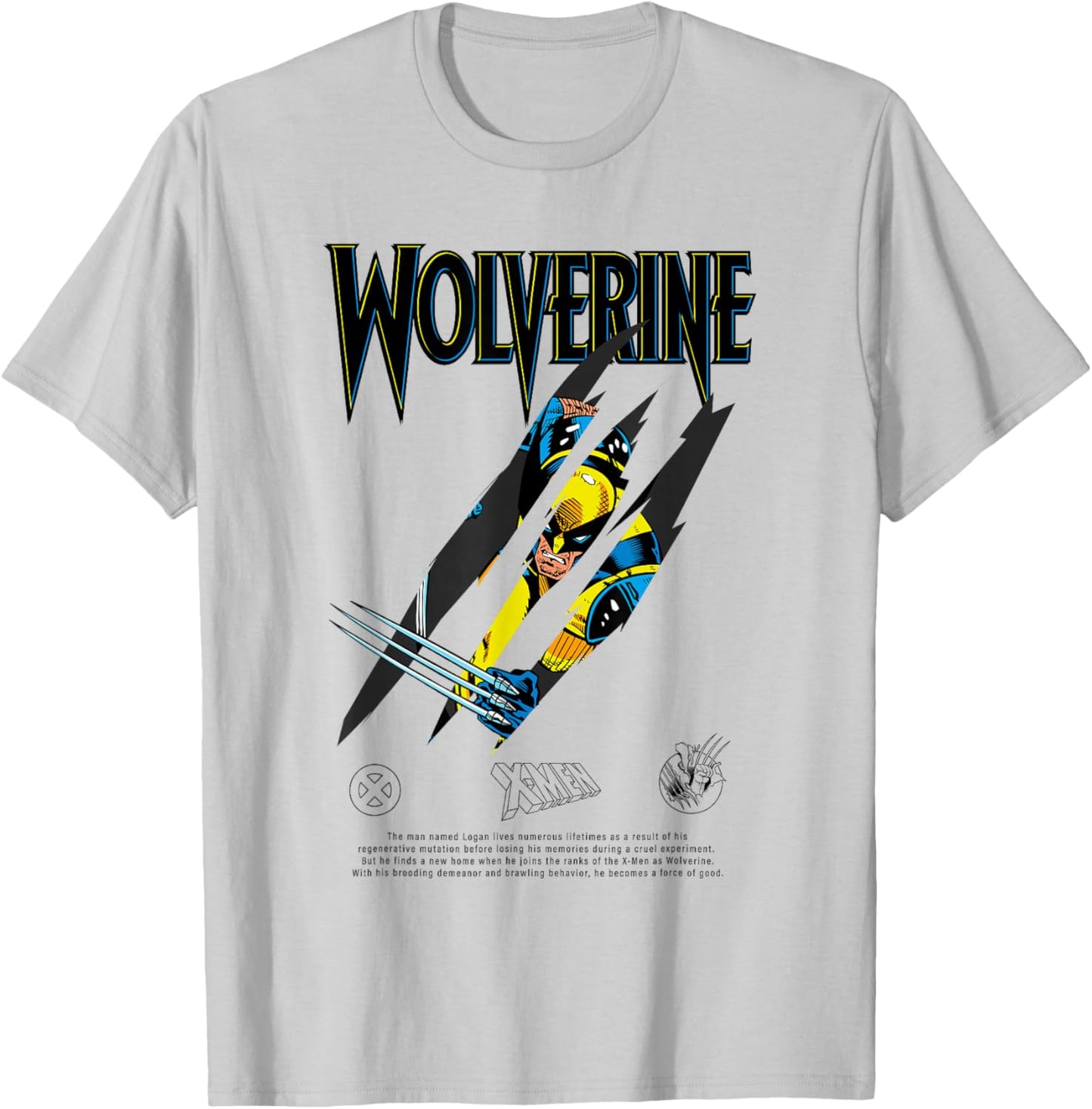 Marvel Comics X-Men Wolverine Claw Slash T-Shirt - T-Shirt | Ash