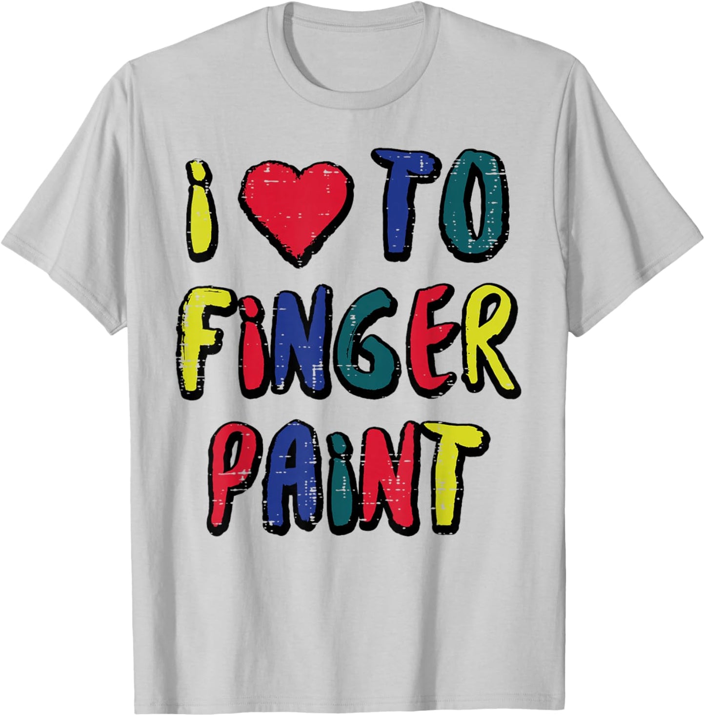 Valentines Day I Love to Finger Paint Matching Couples Men T-Shirt - T-Shirt | Ash