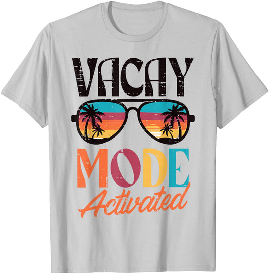 Vacation Vacay Mode Activated Palm Tree Summer Women Men Kid T-Shirt - T-Shirt | Ash