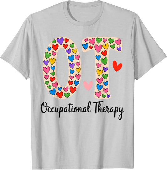 OT Occupational Therapy OT OTA Therapist Happy Valentine Day T-Shirt - T-Shirt | Ash