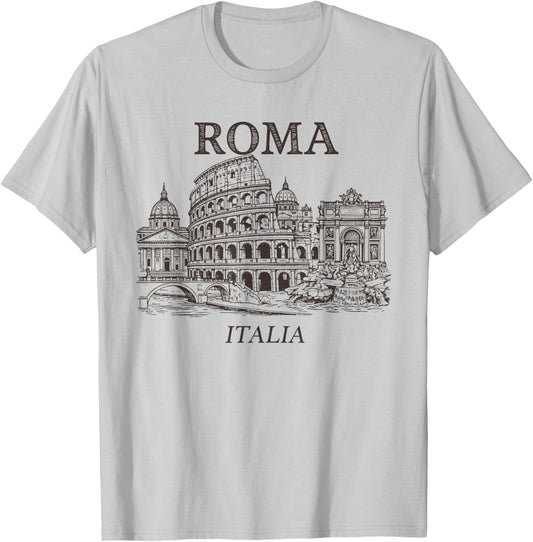 Rome Italy Retro Vintage Design Italian Men Women Kids T-Shirt - T-Shirt | Ash