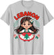 Lebanese Girl Traditional Dress with Flag Colors and Flowers T-Shirt - T-Shirt | Ash